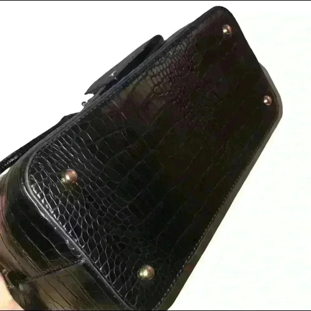 Bebe Black Crocodile Satchel with Card Case - Picture 7 of 12